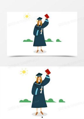 学士服卡通图片,青春风采的生动演绎