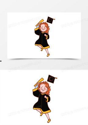 学士服卡通图片,青春风采的生动演绎