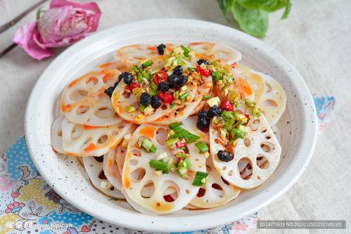 凉拌藕片图片,凉拌藕片的美味诱惑