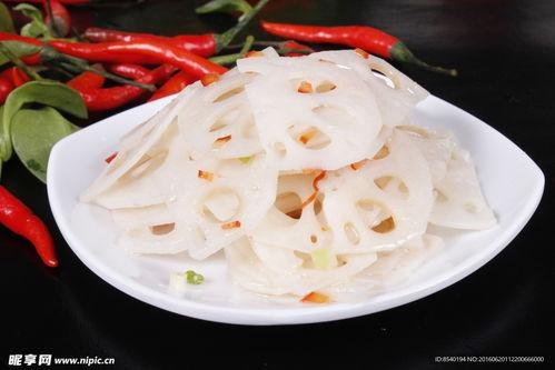 凉拌藕片图片,凉拌藕片的美味诱惑