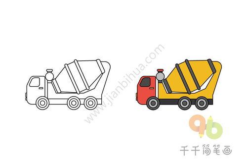 工程车简笔画图片大全,描绘现代建筑工地的活力与力量